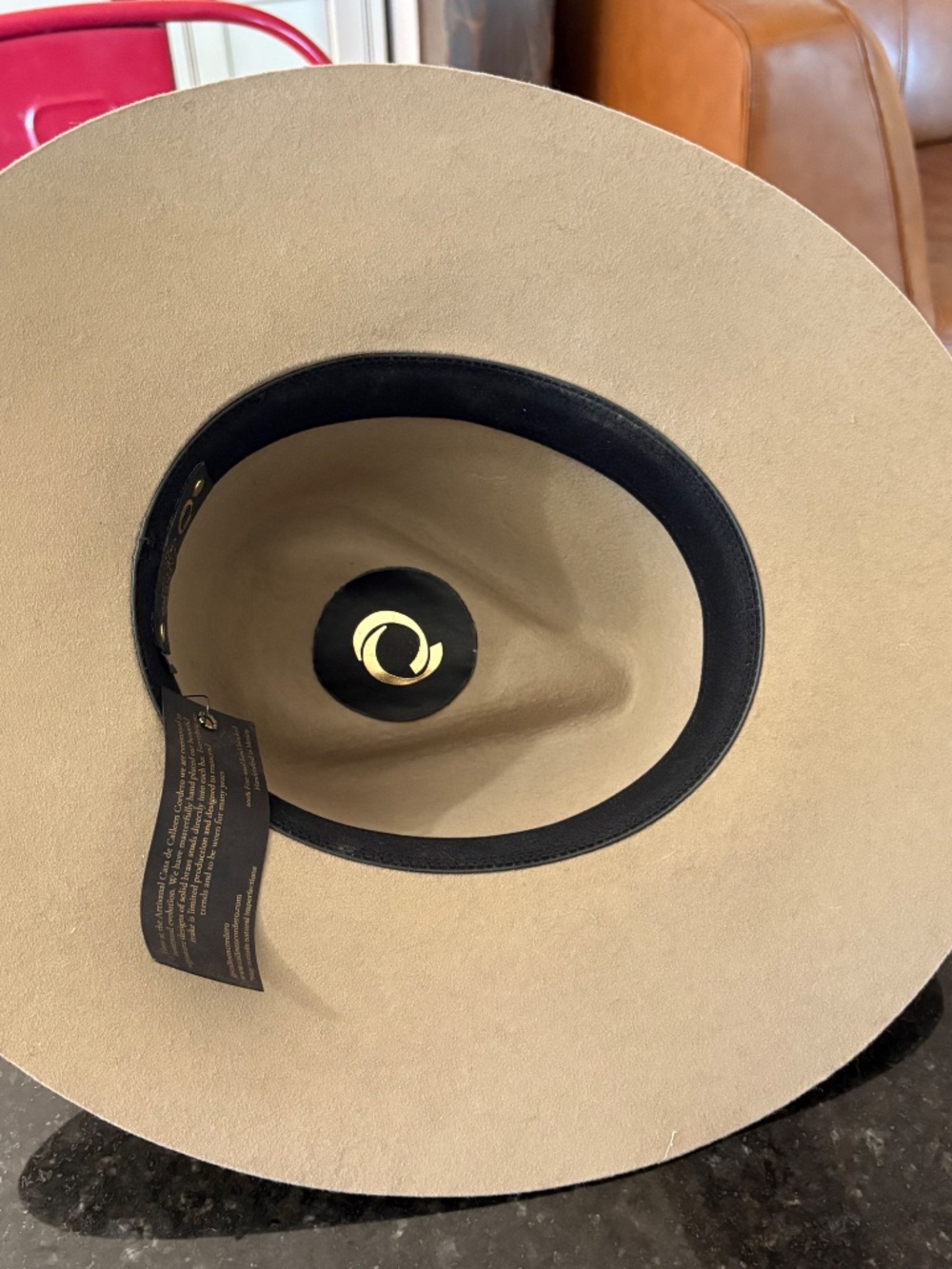 NWT Calleen Cordero Tan Studded Wool Felt Rancher Fedora Hat - SZ Large - Picture 11 of 17